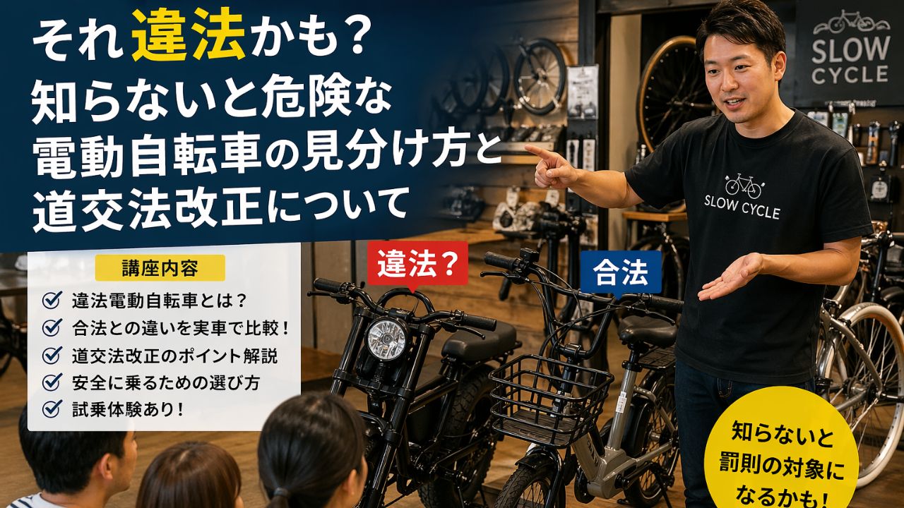 違法電動自転車の見分け方